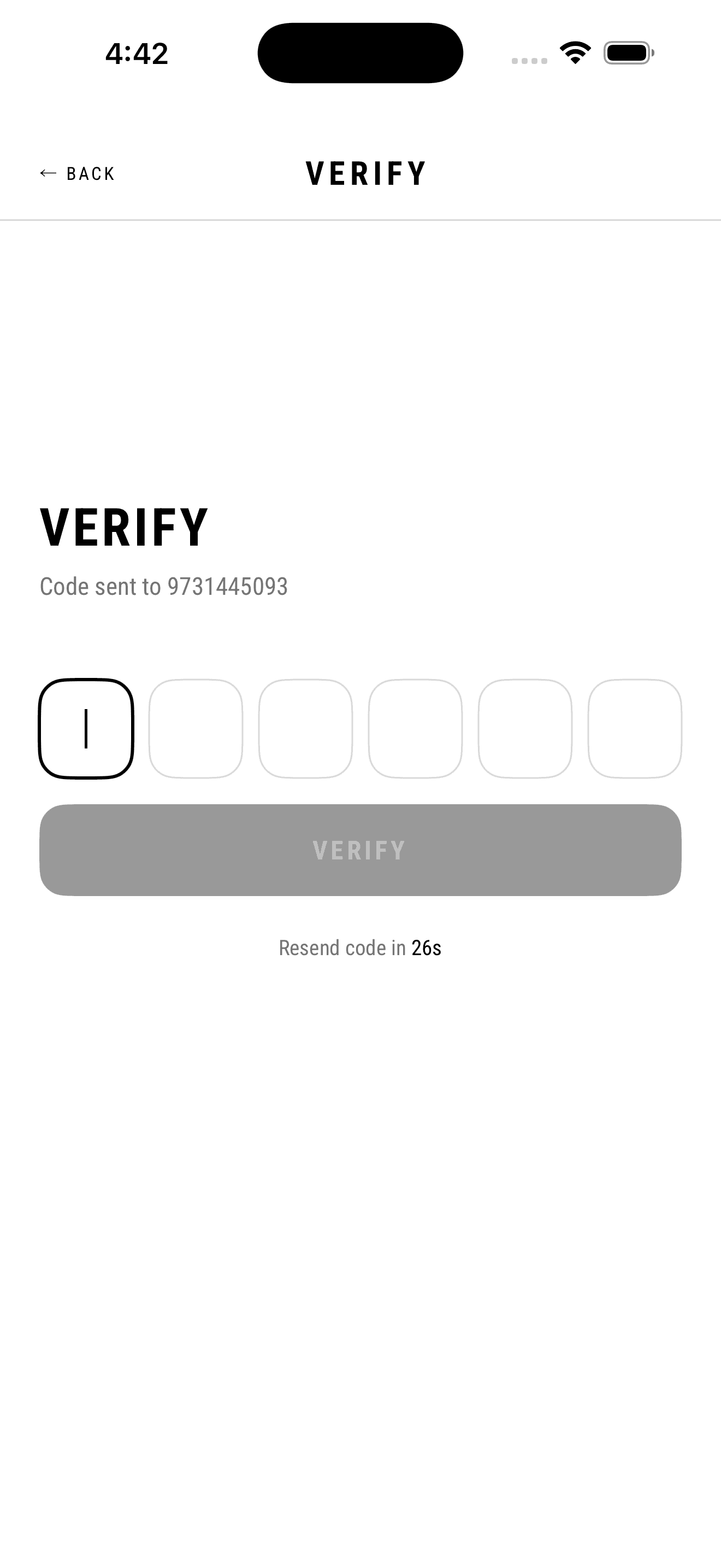 MintWash — Getting in: OTP verify